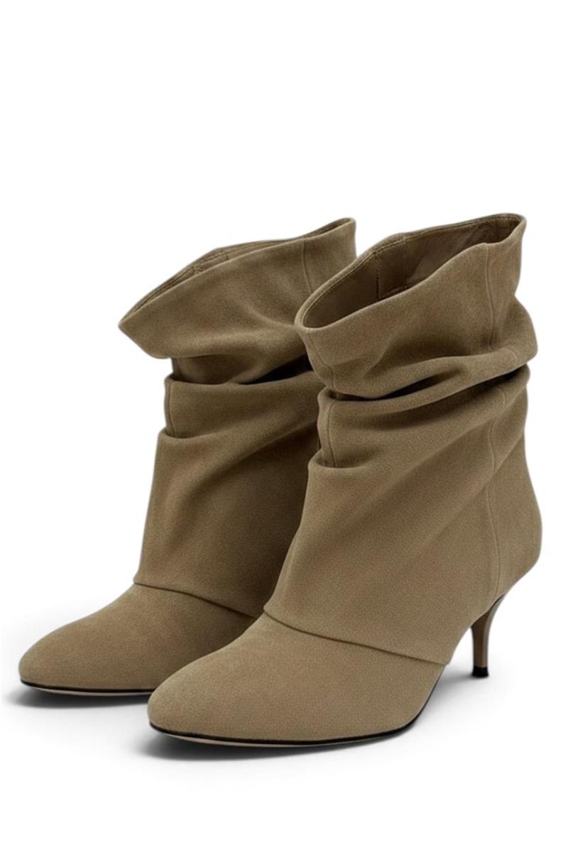 tronchetto tacco basso suede